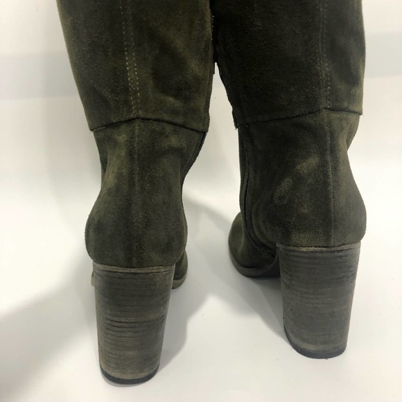 Free People Dakota Tall Boot Over The Knee Slouch Moss Green Suede EU 39 US 9 - Picture 6 of 13